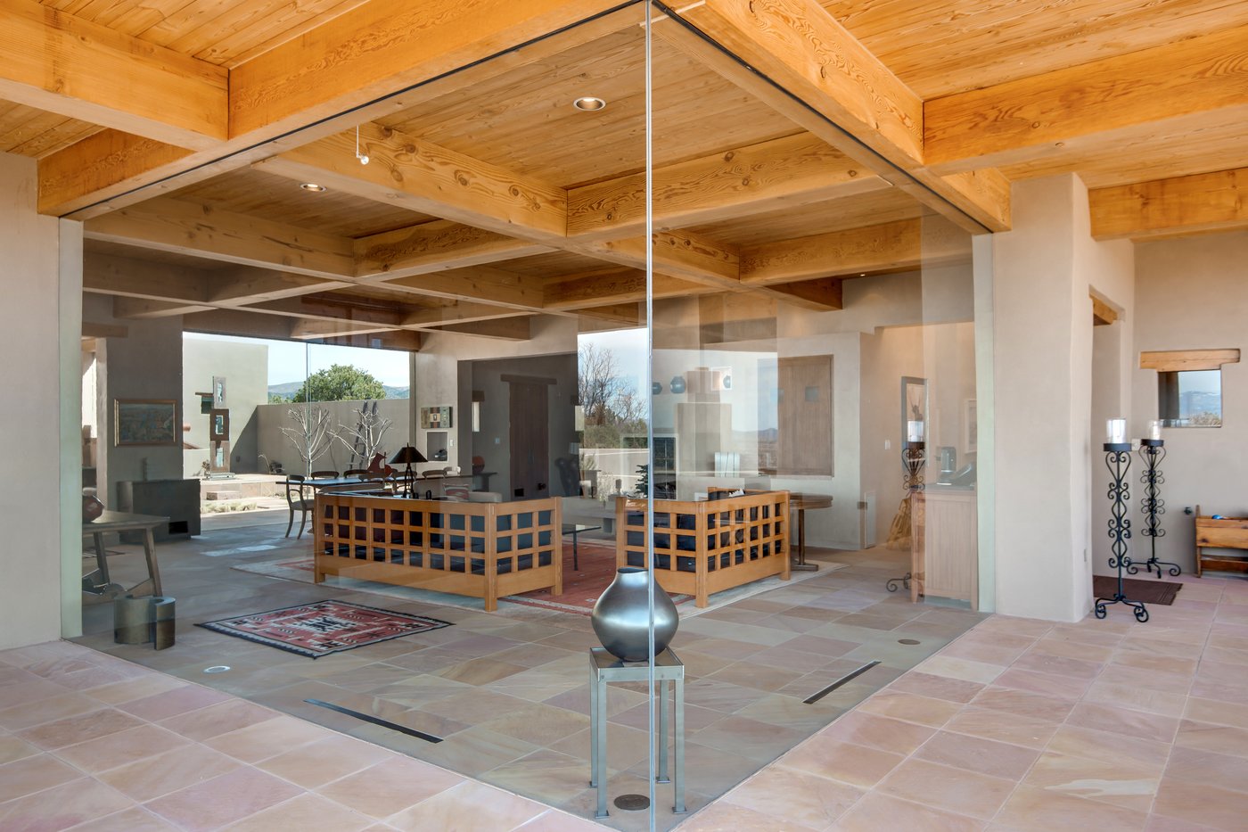 Exterior view into living room