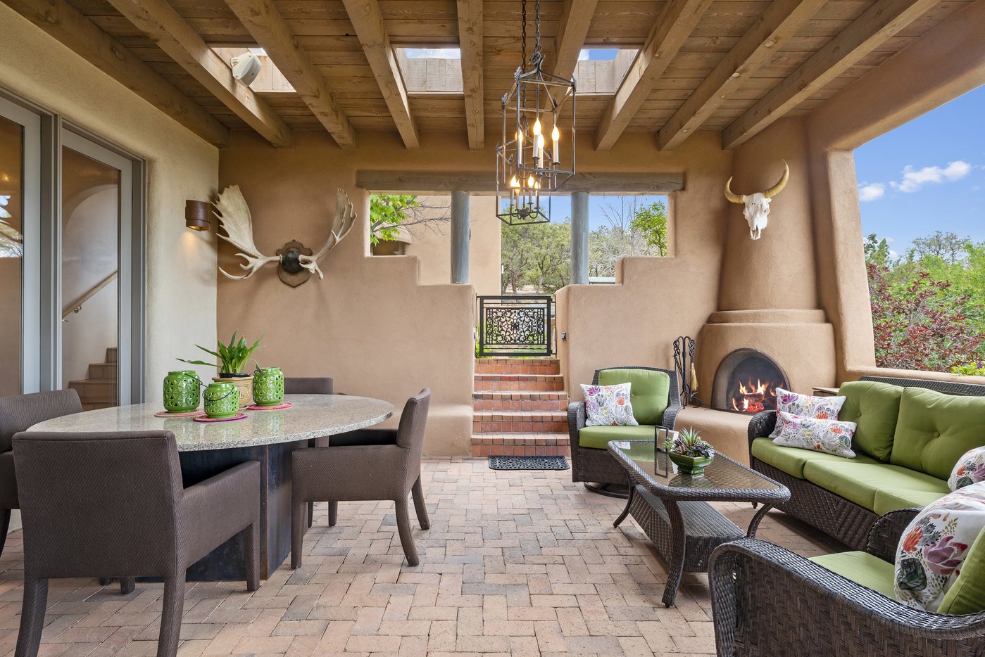 Exterior living and dining area off of formal dining room