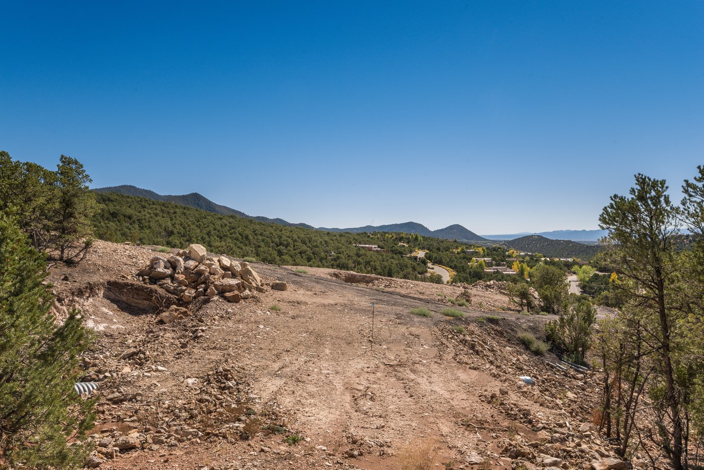 Excavated and graded building site